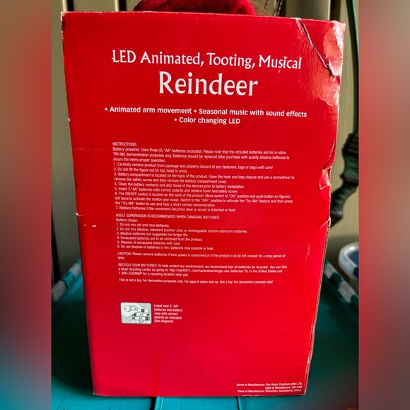 Singing Dancing Tooting Interactive 13 Inch Plush Reindeer New - Picture 4 of 4